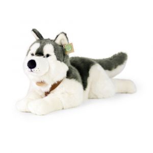 Velký plyšový pes husky s postrojem 60 cm ECO-FRIENDLY
