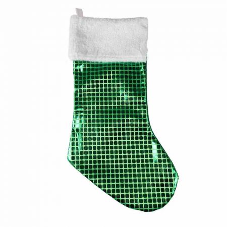 Vánoční punčocha zelená 43 cm