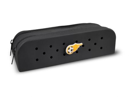 Gifty - Dvojitý silikonový penál černý a ozdobný pin