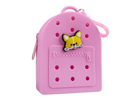 Gifty - Silikonová peněženka růžová a ozdobný pin