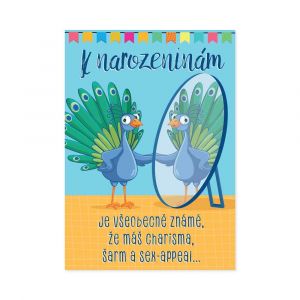 ALBI Hrací svítící přání k narozeninám - Páv