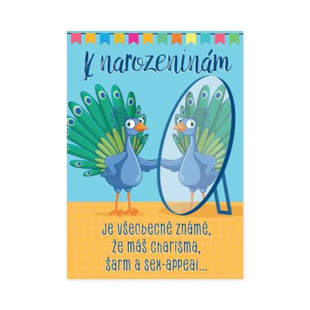 ALBI Hrací svítící přání k narozeninám - Páv