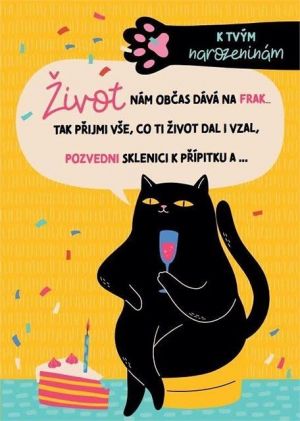 ALBI Hrací přání k narozeninám - Černá kočka