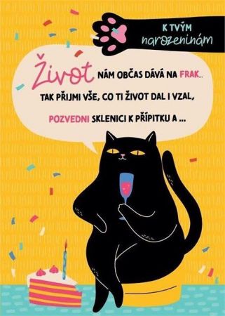 ALBI Hrací přání k narozeninám - Černá kočka