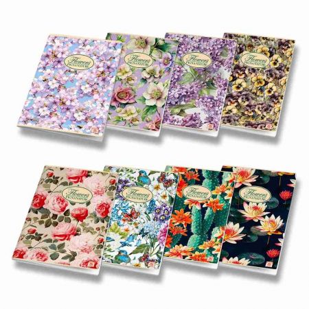 Školní sešit Pigna Nature Flowers - A4, čtverečkovaný, 40 listů, mix motivů