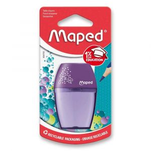 Ořezávátko Maped Shaker - s odpadní nádobkou - 1 otvor, blistr, mix barev