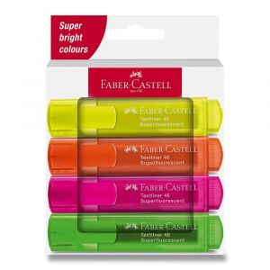 Zvýrazňovač Faber-Castell Textliner 46 Neon - sada 4 ks