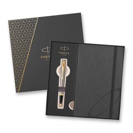 Dárková kazeta Parker IM Brushed Metal GT - sada kuličkové pero a zápisník