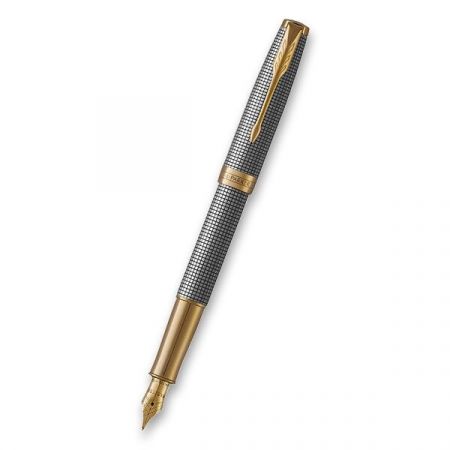 Plnicí pero Parker Sonnet Deluxe Silver Chiselled GT, 18K - hrot F