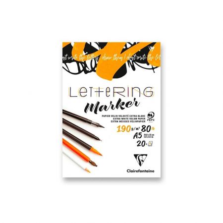 Blok Clairefontaine Lettering - A5, 20 listů, 190 g