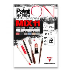Blok Clairefontaine Paint'ON Mix11 - A6, 27 listů, 250 g