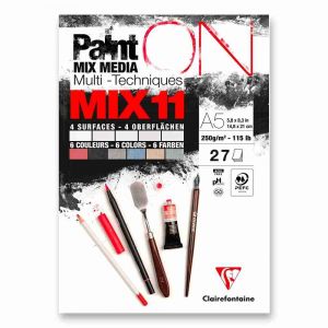 Blok Clairefontaine Paint'ON Mix11 - A5, 27 listů, 250 g