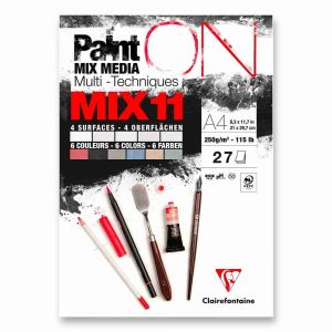 Blok Clairefontaine Paint'ON Mix11 - A4, 27 listů, 250 g