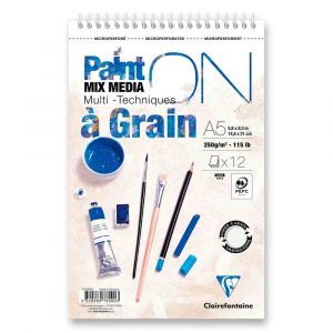 Blok Clairefontaine Paint'ON Grain - A5+, 12 listů, 250 g