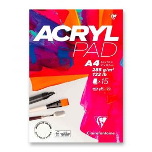 Blok Clairefontaine Acrylpad - A4, 15 listů, 285 g