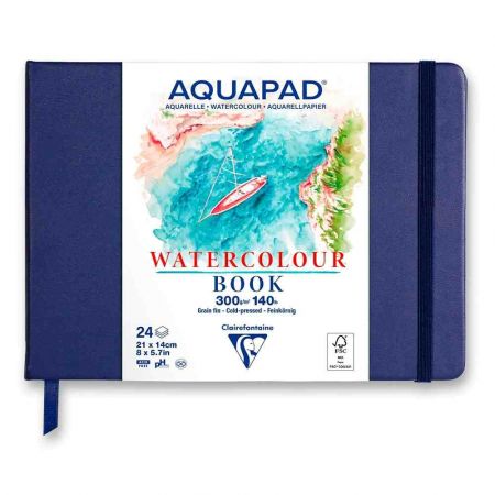 Blok Clairefontaine Aquapad Watercolor Book - 21 x 14 cm, 24 listů, 300 g