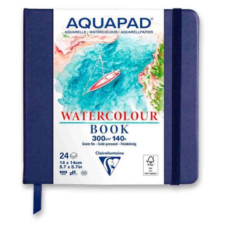 Blok Clairefontaine Aquapad Watercolor Book - 14 x 14 cm, 24 listů, 300 g