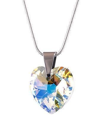 Náhrdelník "MADE WITH SWAROVSKI ELEMENTS", krystaly ve tvaru srdce