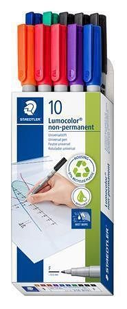 Ne-permanentní popisovač "Lumocolor 316 F", 6 barev, OHP, 0,6 mm, 10 ks/balení, STAEDTLER