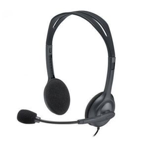 Sluchátka "H111", černá, s mikrofonem, drátové, LOGITECH