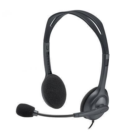 Sluchátka "H111", černá, s mikrofonem, drátové, LOGITECH