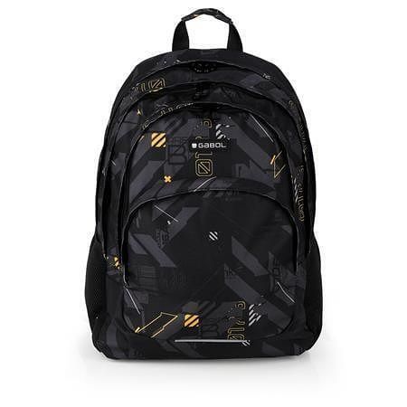 Školní batoh "Byte", černá, geometrický vzor, s přihrádkou na notebook, GABOL 238640