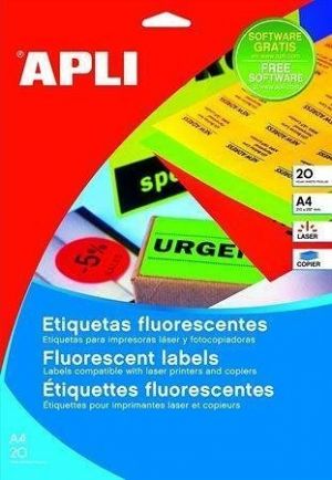 Etiketa, fluorescentní oranžová, 99,1 x 67,7 mm, zaoblené rohy, 160 ks/bal., APLI 02875