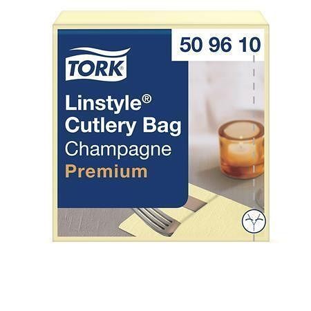 Ubrousky na příbory "LinStyle", šampaňská, 1-vrstvé, 1/8 skládání, Premium, 50 ks, TORK 50