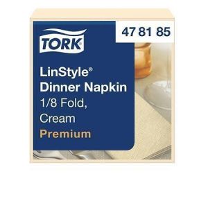 Ubrousky "LinStyle", slonová kost, 1-vrstvé, 1/8 skládání, 39 x 39 cm, Premium, 50 ks, TOR