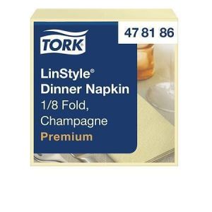 Ubrousky "LinStyle", šampaňská, 1-vrstvé, 1/8 skládání, 39 x 39 cm, Premium, 50 ks, TORK 4