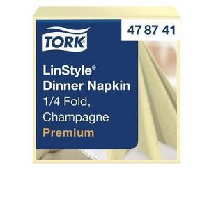 Ubrousky "LinStyle", šampaňská, 1-vrstvé, 1/4 skládání, 39 x 39 cm, Premium, 50 ks, TORK 4