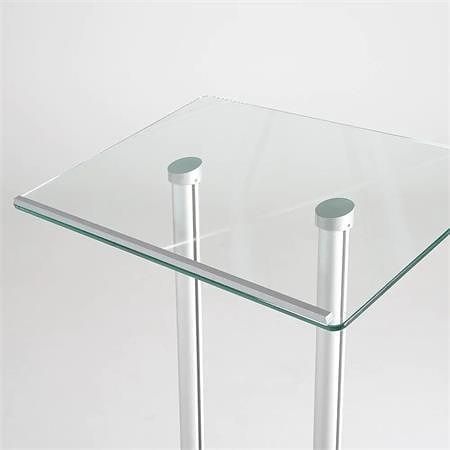 Řečnický pult se skleněným stolkem, stříbrná základna, 111 cm, COLOP RC3245