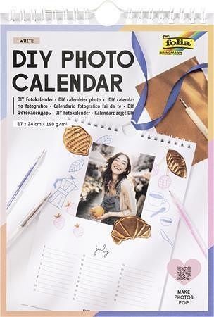 Fotokalendář "DIY", bílá, nástěnný, kreativní, 17 x 24 cm, 190 g, 13 listů, FOLIA 23182