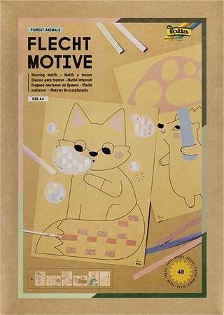 Creative weaving motif set, 48 pieces, FOLIA, forest animals