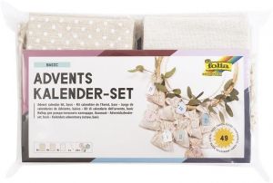 Adventní kalendář "Basic", látkové sáčky, 24 ks, FOLIA 64121