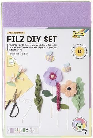 Kreativní filcová sada "Felt like Spring", 18 dílů, FOLIA 51049