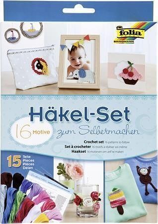 Sada na háčkování, 16 motivů, 15 dílů, FOLIA 23919