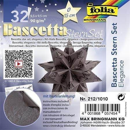 Origami papír na Bascetta hvězdu "Elegance", hnědá, 9,5 x 9,5 cm, FOLIA 212/1010