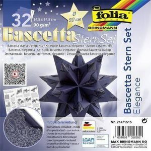 Origami papír na Bascetta hvězdu "Elegance", modrá, 14,5 x 14,5 cm, FOLIA 214/1515