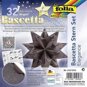 Origami papír na Bascetta hvězdu "Elegance", hnědá, 14,5 x 14,5 cm, FOLIA 212/1515