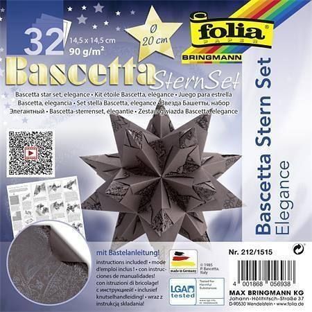 Origami papír na Bascetta hvězdu "Elegance", hnědá, 14,5 x 14,5 cm, FOLIA 212/1515
