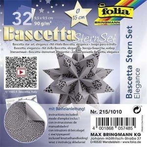 Origami papír na Bascetta hvězdu "Elegance", antracitová, 9,5 x 9,5 cm, FOLIA 215/1010