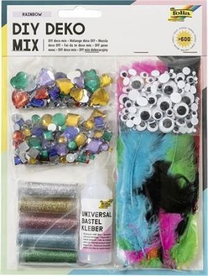 Sada kreativních dekorací "Rainbow", 600 ks, FOLIA 12420