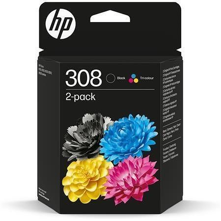 6L6S6UE Inkoustová cartridge HP 308, do tiskárny Deskjet 2900, Envy 6110e, černá + barevná
