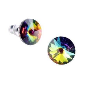 Náušnice "MADE WITH SWAROVSKI ELEMENTS", duhová, 8 mm, ART CRYSTELLA 1800XKE006T