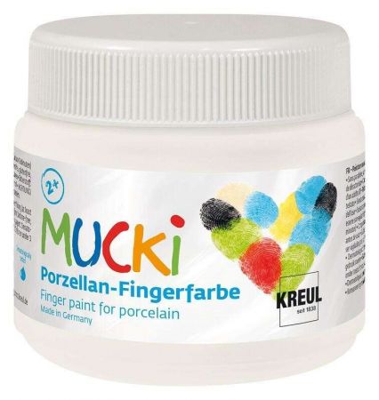Prstová barva na porcelán "MUCKI", bílá, 150 ml, KREUL
