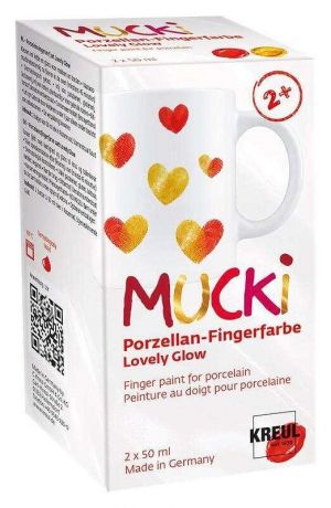 Prstové barvy na porcelán "MUCKI Lovely Glow", sada, 2 x 50 ml, KREUL