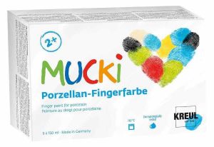 Prstové barvy na porcelán "MUCKI", sada, 6 x 150 ml, KREUL