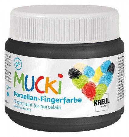 Prstová barva na porcelán "MUCKI", černá, 150 ml, KREUL