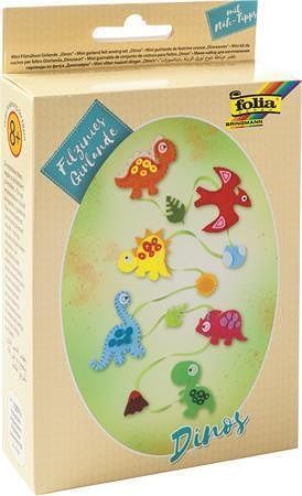 Kreativní filcová sada na šití, girlanda dinosaurus, FOLIA 52932